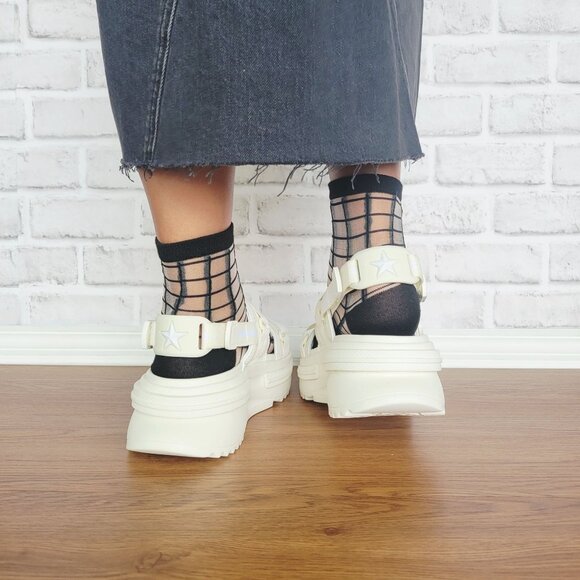 Converse Run Star Utility Sandal 7 CX Women Chunky Sandals Beige Leather A06481C - Picture 7 of 15